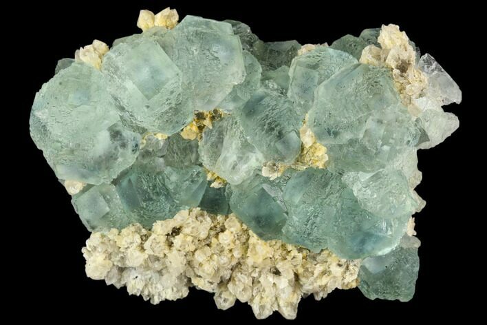 Green Fluorite Crystals with Quartz - China #122016